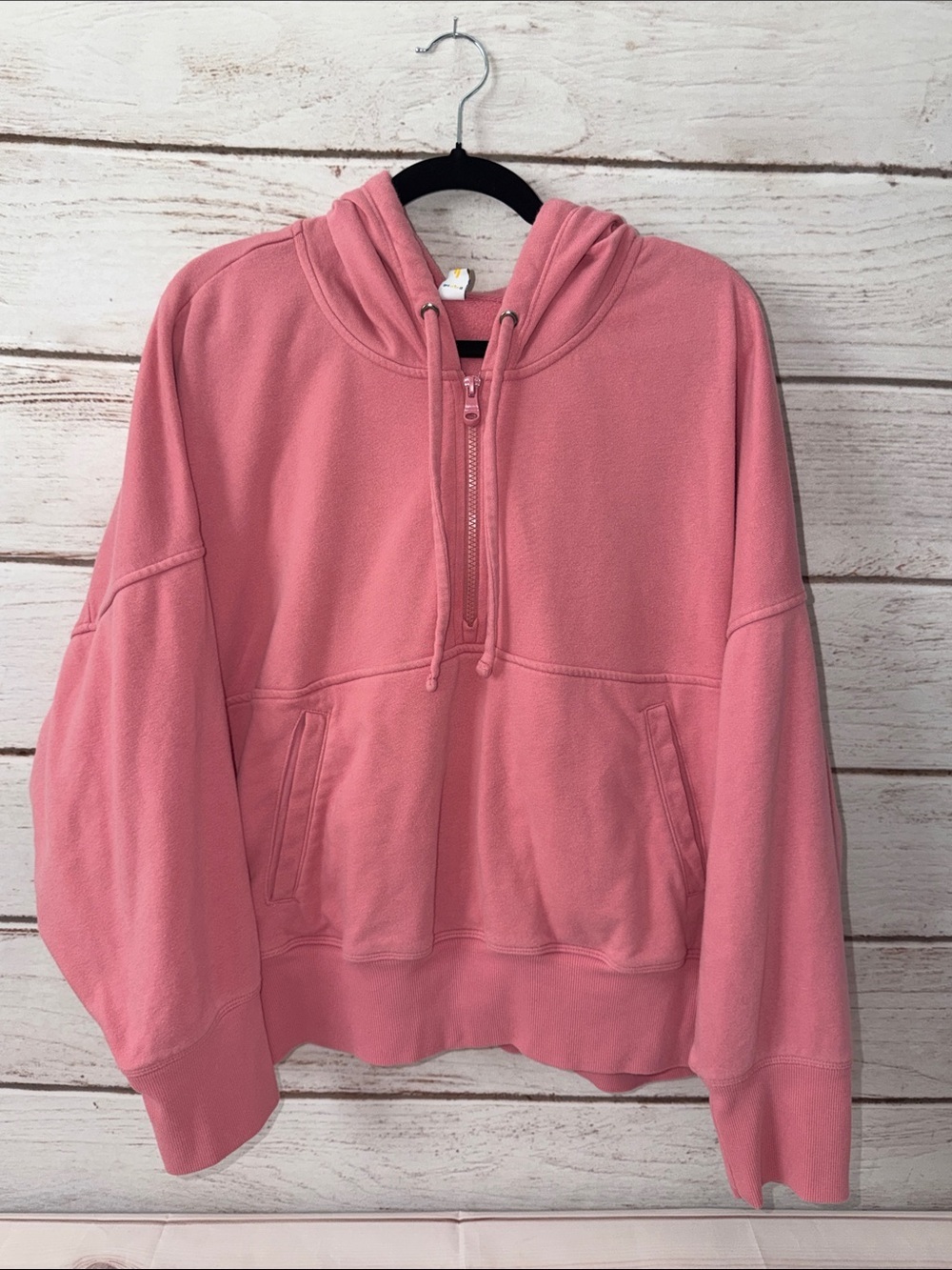 Old Navy Pink Half-Zip Hoodie Sweatshirt